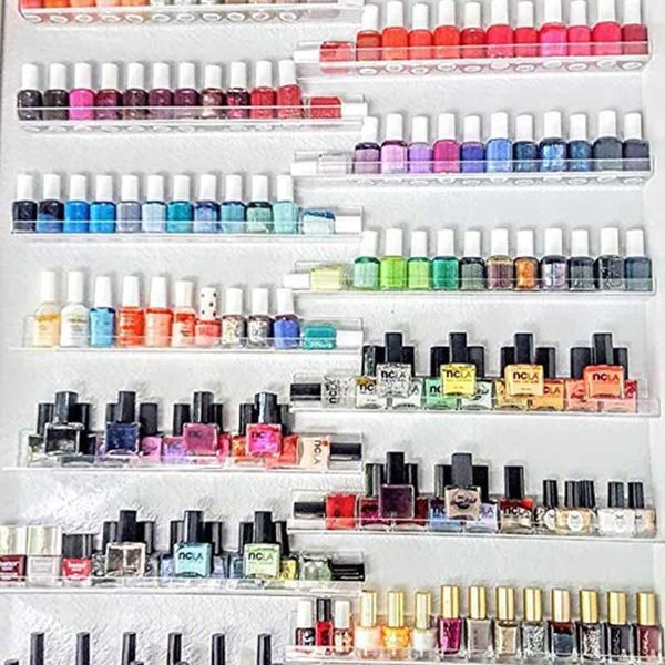 

6pcs clear acrylic invisible floating bookshelf storage rack wall ledge kids room makeup po display organizer 210713, Black