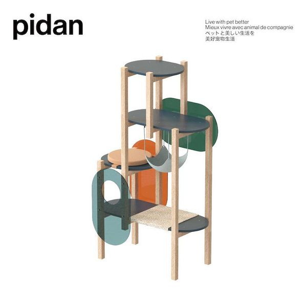 

cat toys climbing frame column solid wood jumping platform combination litter