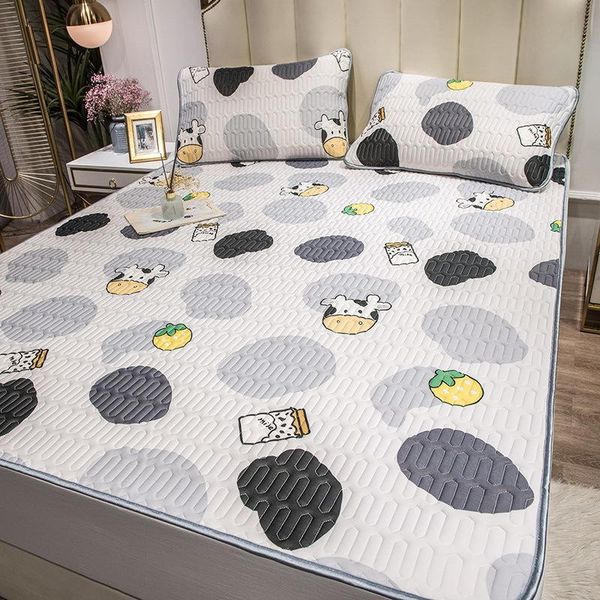 

bedding sets latex summer mat set 2/3 pieces cow pattern white color bedclothes include pillowcases mats fashion for kids adult