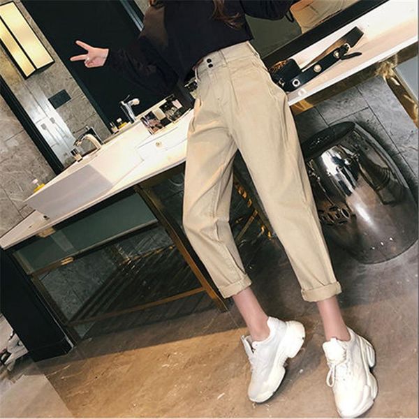 

women's jeans mom black white blue loose casual harlan denim pants female plus size women classic college wind washing boyfriend