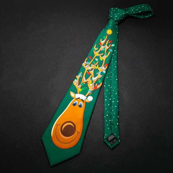 

bow ties fashion 9cm classic print neckties for christmas party reindeer santa claus tree snowflake anime tie accessories year gift, Black;gray