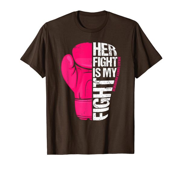 

her fight is my fight boxing gloves breast cancer awareness t-shirt, White;black