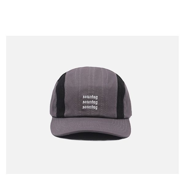 

letter embroidered baseball cap high street style contrast color collage men's women's duck tongue cap american student sun visor, Blue;gray