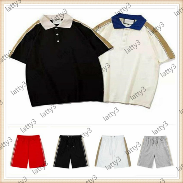 

mens tracksuits summer suits casual polo + classic shorts men's outdoor sets youth fashion tracksuit men two pieces suit tshirts 111105, White