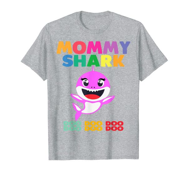 

mommy shark doo doo t-shirt funny kids video baby daddy t-shirt, White;black