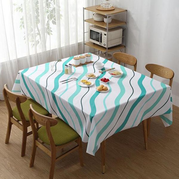 

table cloth waterproof tablecloth peva stripe printed and oil proof living room