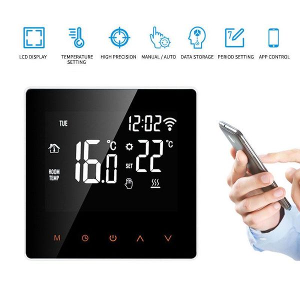 

smart home control thermostat tuya digital programmable temperature controller voice