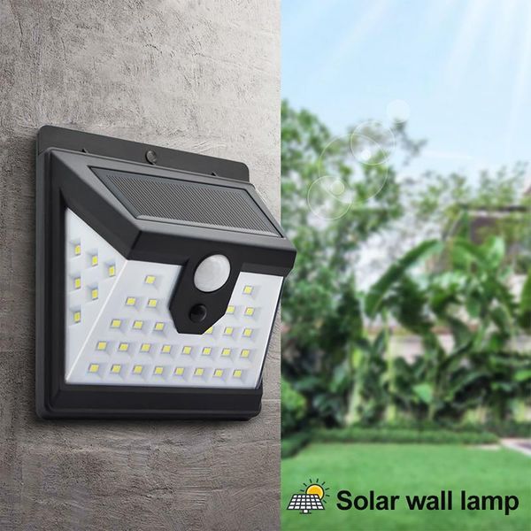 

outdoor wall lamps waterproof 40 led solar wide angle motion sensor lights street for garden decor sunlight powered lamp