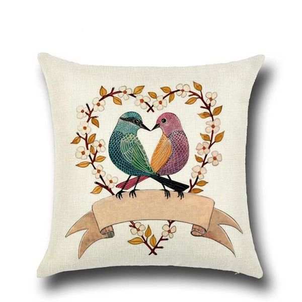 

tree bird figure hug pillowcase europe and the united states retro cushion cover to map custom creative home gifts cushion/decorative pillow