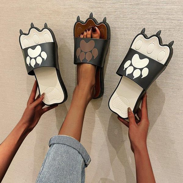 

cartoon one foot thick bottomed flip flops casual line sandals lightweight non-slip women's summer footwear slaps women slippers, Black