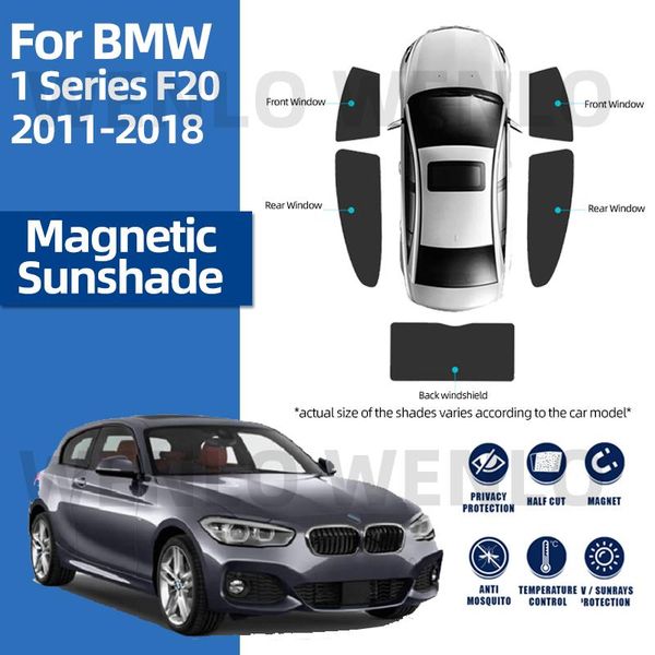 

car sunshade for 1 series f20 2011-2021 magnetic sun shade rear reflective window mesh frame curtain foldable auto door protection