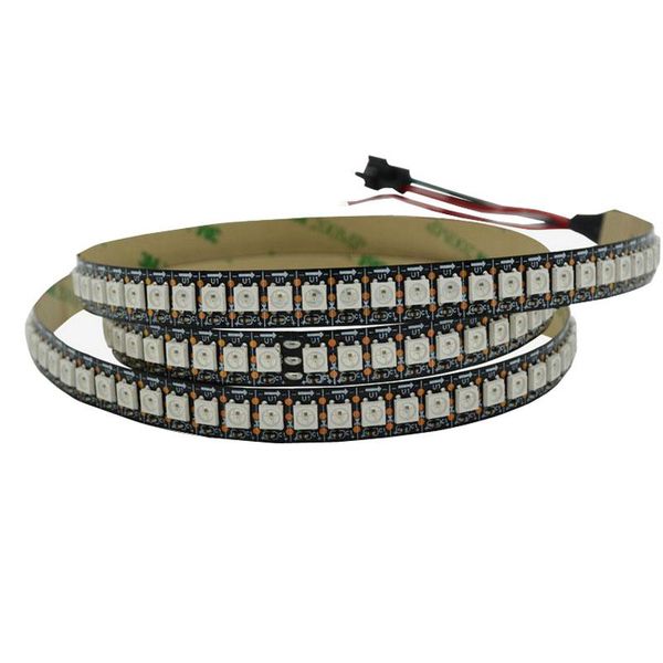 

10mx ws2812b addressable rgb led strip dc5v input 144leds/m 144pixels/m white/ black pcb available express strips