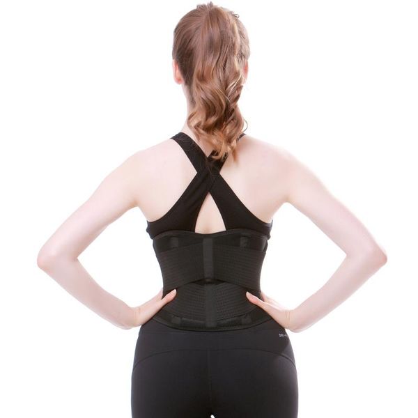 

waist support sport brace women slimming shaping strap running gym women's sports girdle breathable corset fitness belt, Black;gray