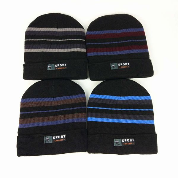 

hat men's middle-aged and elderly ear protection knitted wool old man's warm, Blue;gray