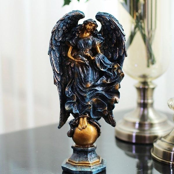 

retro goddess of victory angel figurines mascot art sculpture resin art&craft home decoration ornaments decorative objects &