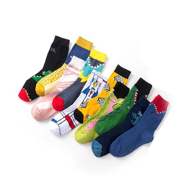 

men's socks autumn winter style fashion colorful animal woman color high cotton china sock wholesale, Black