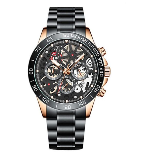 

wristwatches wishdoit men casual sport quartz watch male clock waterproof luminous chronograph stainless steel wristwatch, Slivery;brown