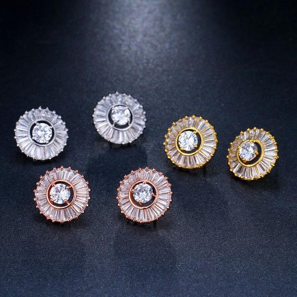 

stud ksra rose gold statement simple crystal studs oval earrings for women dainty floral wedding jewelry bridesmaids gift, Golden;silver