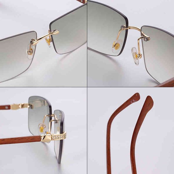 

2022 factory wholesale new vazrobe rimless glasses frame male reading eyeglasses men rhinestone women spectacles for prescription lens gold, White;black