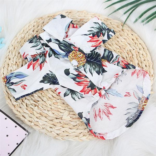 

dog apparel pet hawaiian style shirt adorable blouse fashion puppy clothes breathable summer coat (white size xxl)