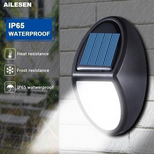 

ailesen 10 led ip65 waterproof solar power wall light garden lighting safety outdoor lamps