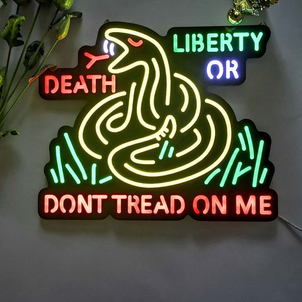 

dont tread on me,snek,party neon lights, suitable for wall decoration, bedroom, living room,festives, event