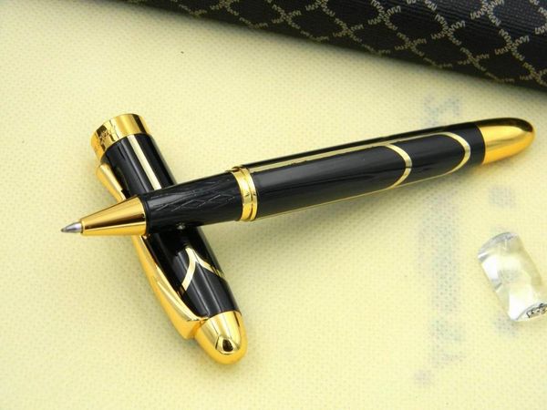 

black metal golden iridium rollerball pen fountain pens