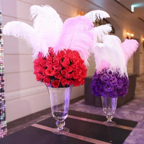 

party decoration wholesale 100pcs lot 8-26 inch white ostrich feather plume for wedding centerpiece table centerpieces decoraction supply