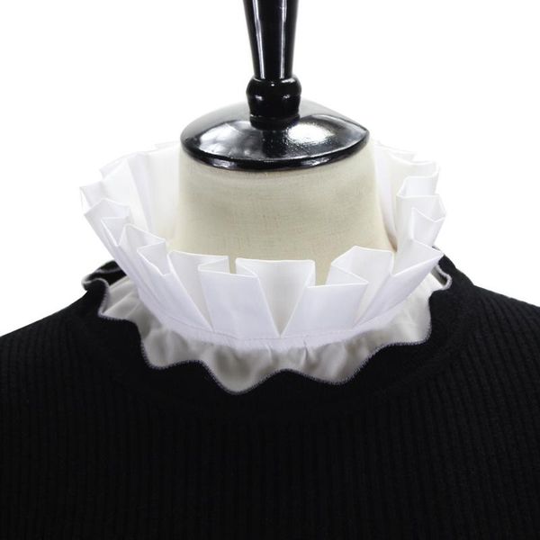 

bow ties korean stand fake collar women autumn sweater false half shirt blouse detachable collars white nep kraagie, Black;gray