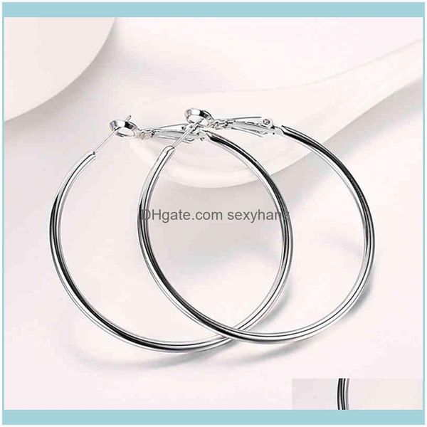 

charm jewelry925 sier creole circle hoop earrings for women christmas earring jewelry drop delivery 2021 rsvnp, Golden