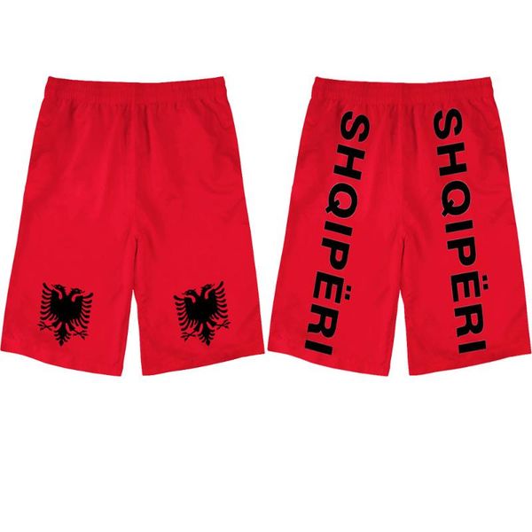 

men's shorts albania eagle youth custom name number gyms albanian shqiperi alb fitness flag al print po text word casual, White;black