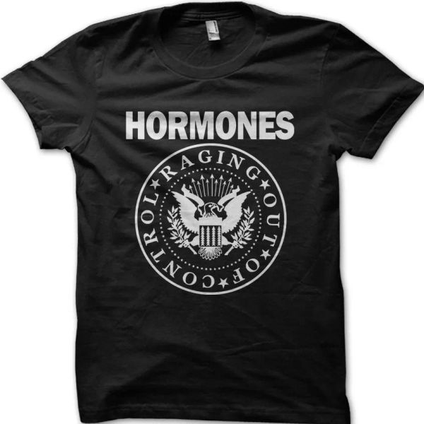 

HORMONES Ramones raging out of control funny t-shirt OZ5024, White;black