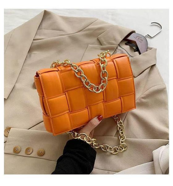 

thick metal chain frosted suede shoulder bag women designer woven soft square crossbody bags female chic purse high quality