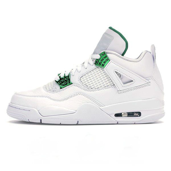 

perfect quality men women basketball shoes jumpman 4 4s metallic green sneakers original box