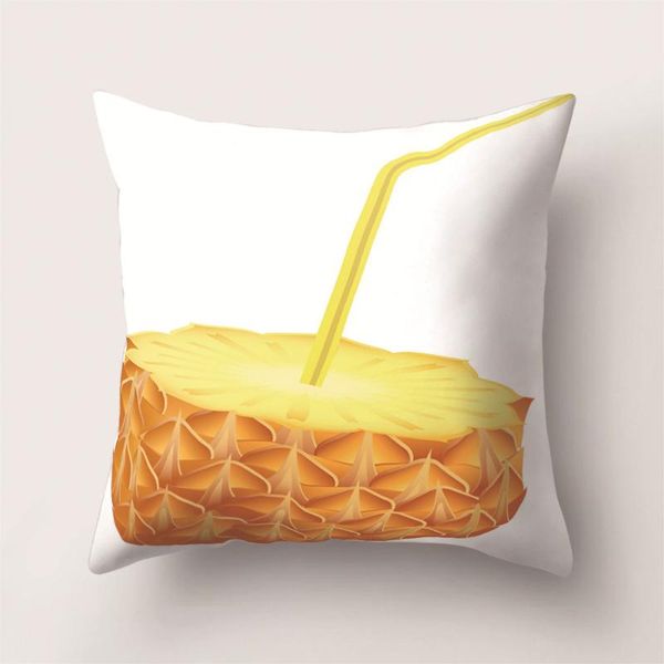 

cushion/decorative pillow pineapple fruit one side print cushion cover polyester decorative for sofa seat soft throw case 45x45cm home decor