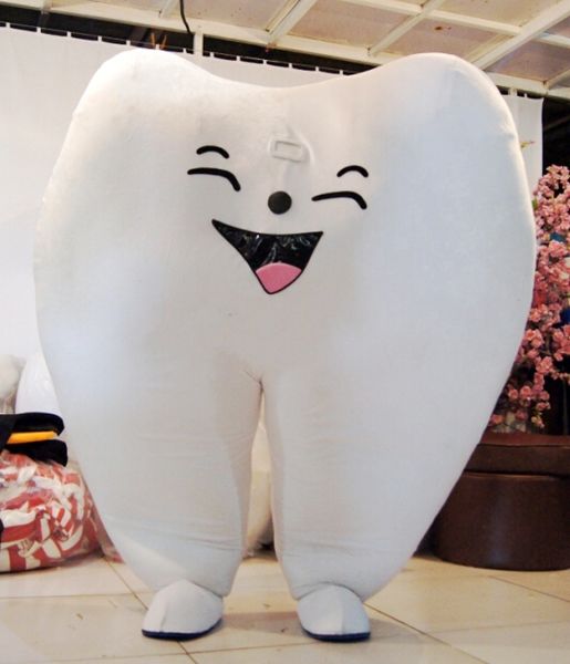 

tooth mascot costume party cartoon character costumes for sale support customization, Red;yellow