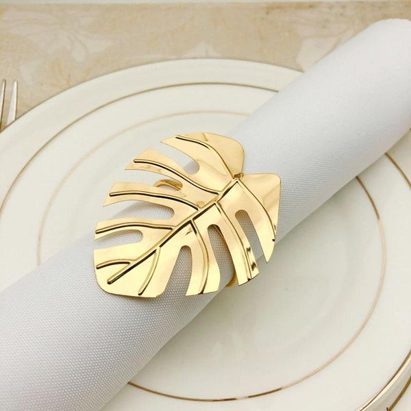 

napkin rings 6pcs tropical leaf shape buckle holder party dinner decoration towel ring for wedding birthdays