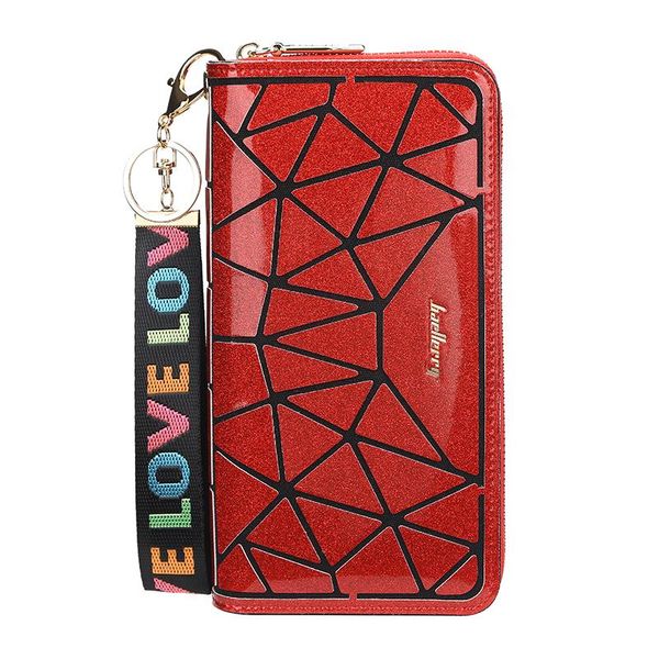 

wallets 2021 women fashion bling wallet long leather card holder diamond design female purse clutch walet for, Red;black