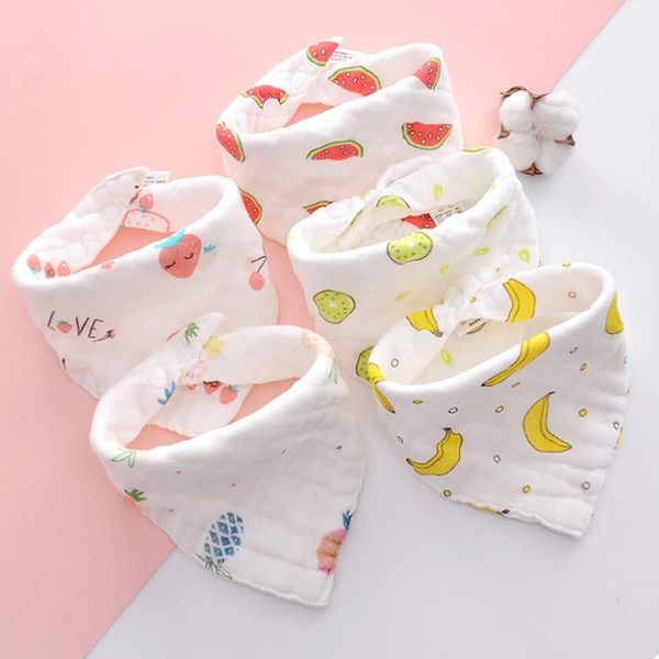 

baby infants feeding bibs born soft gauze saliva towel toddler triangle scarf f62d & burp cloths
