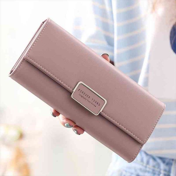 

aliwood 3 fold womens wallet brand pu leather long purse clutch coin phone pocket card holder large capacity, Red;black
