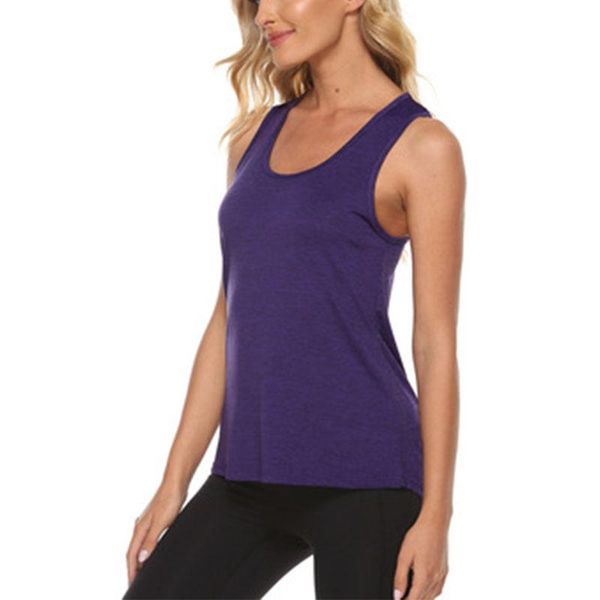 

yoga outfit women's sleeveless shirt running sports stretch breathable gym fitness vest ladies hollow
