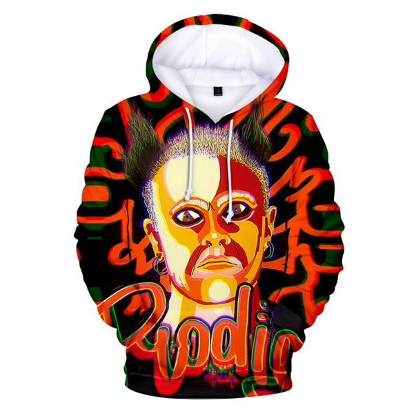 

men's hoodies & sweatshirts 2021 3d print pullover hip hop hoodie flint fashion band lead singer men women fans, Black