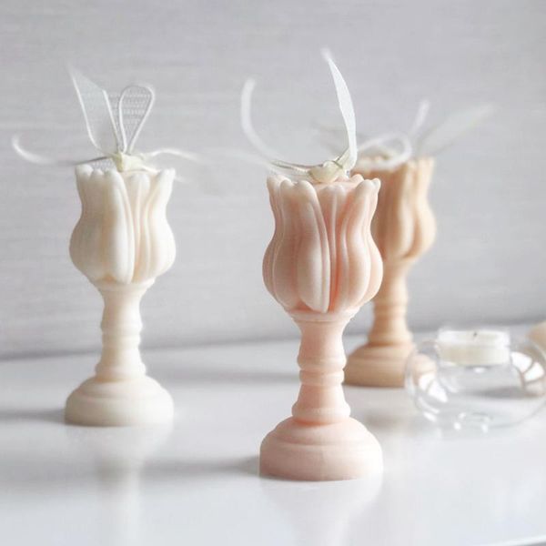 

craft tools tulips flower pillar candle molds making silicone mold handmade concrete holder decoration tool