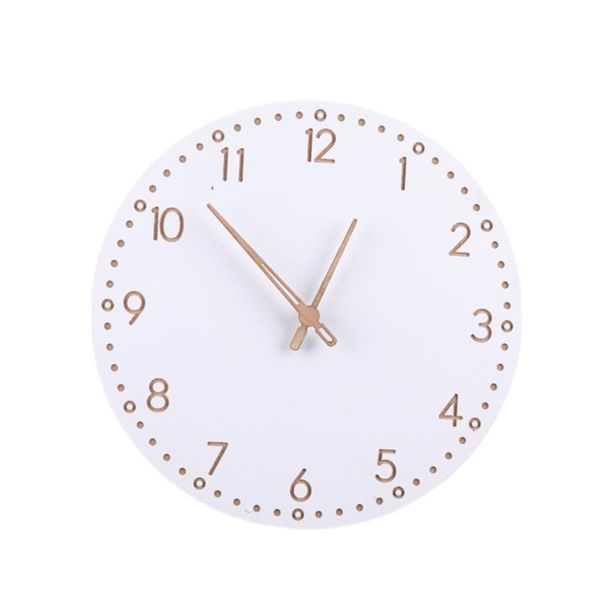 

wall clocks wooden clock modern design creative mute simple round farmhouse style fashion gift home decor for living room deco b
