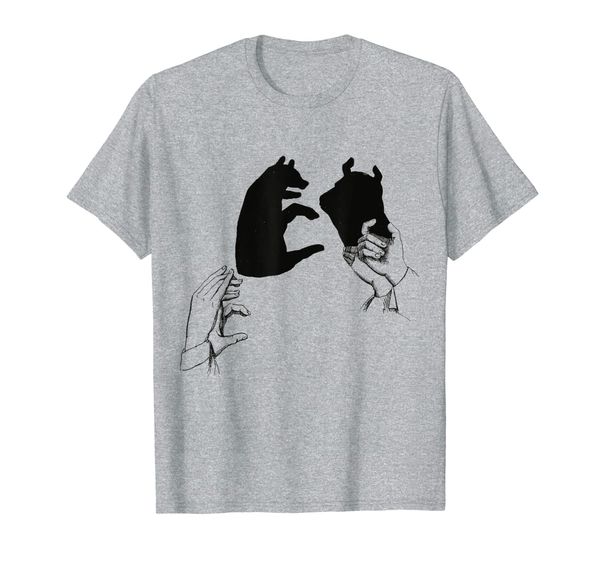 

stock market bull bear hand shadow puppet investing trading t-shirt, White;black