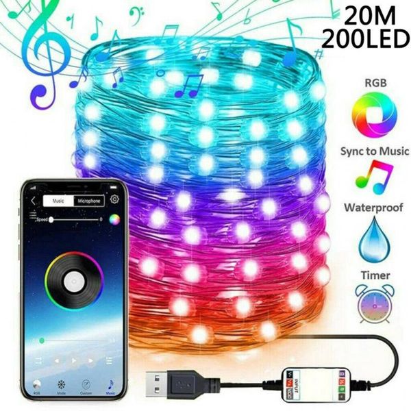 

strings christmas tree decoration led lights smart bluetooth personalized string customized app remote control light drop
