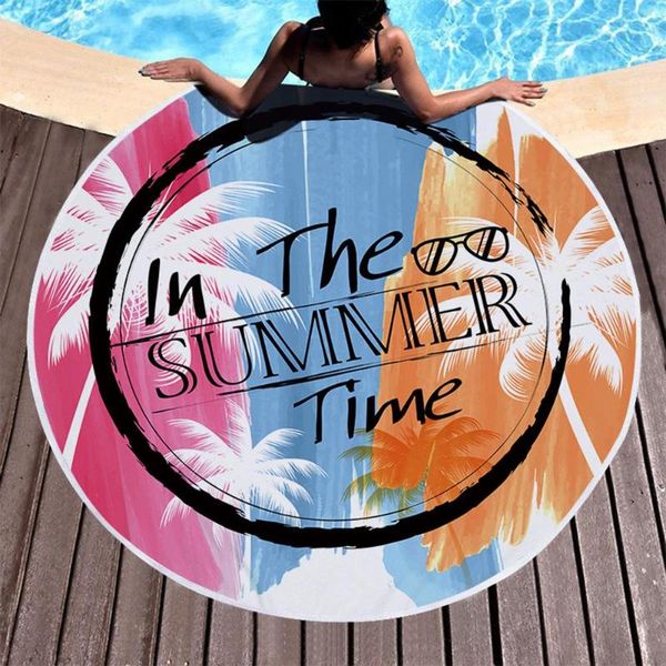 

towel 150cm big round beach colorful quicksand print shower bath towels creative funny abstract blanket cover 2021