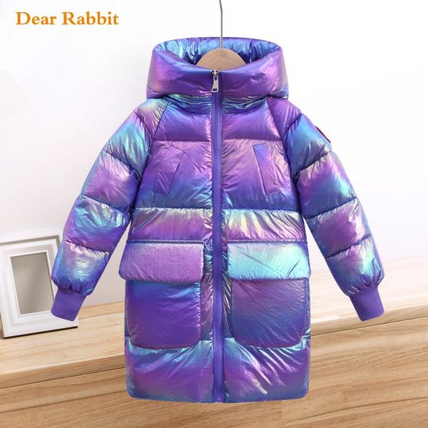 

down coat -30 degrees fashion warm long parka winter cotton jacket boy shiny girl clothing children outfits kids clothes snowsuit, Blue;gray