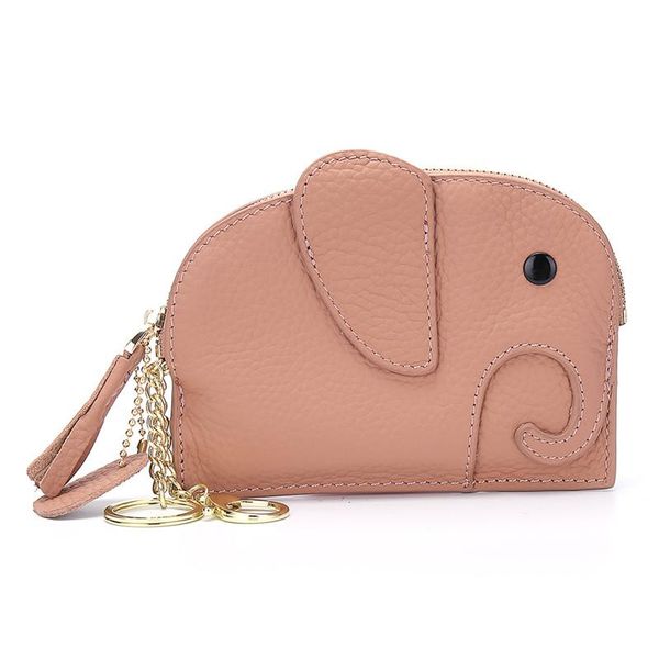 

purse genuine leather cute elephant coin small money bag key wallet women clutch pouch card cash girl gift, White