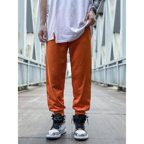 

brand pants and jeans shorts sweatpants mens joggers pants casual trousers hip-hop elastic band fashion stripes p, Black